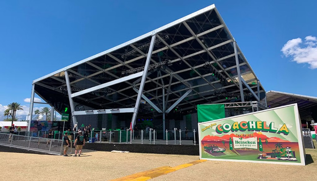 Heineken House custom pavilion structure at Coachella